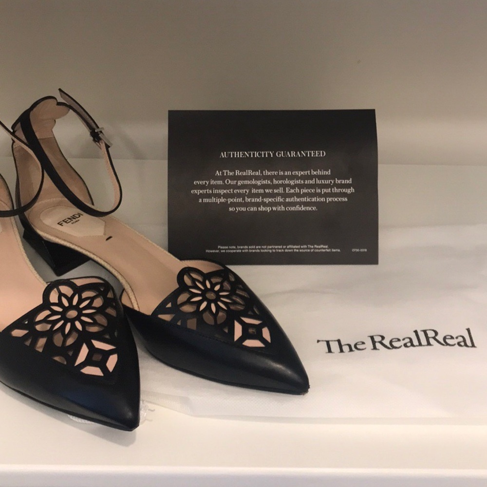 FENDI Laser Cut Ankle Strap Shoes
